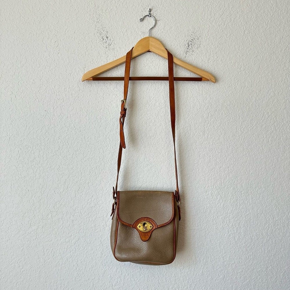 Vintage DOONEY & BOURKE Crossbody Bag Taupe USA MADE (L 8" x W 3" x H 9")